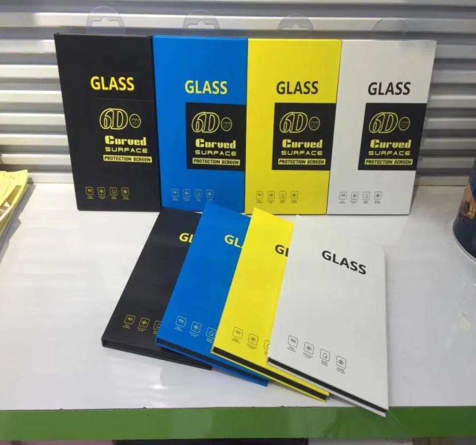 Retail Box Package Paperplastic Box Packing för 3D 6D Curved Premium Hempered Glass Screen Protector Filmhang Hole 2019 Fashion 2984932