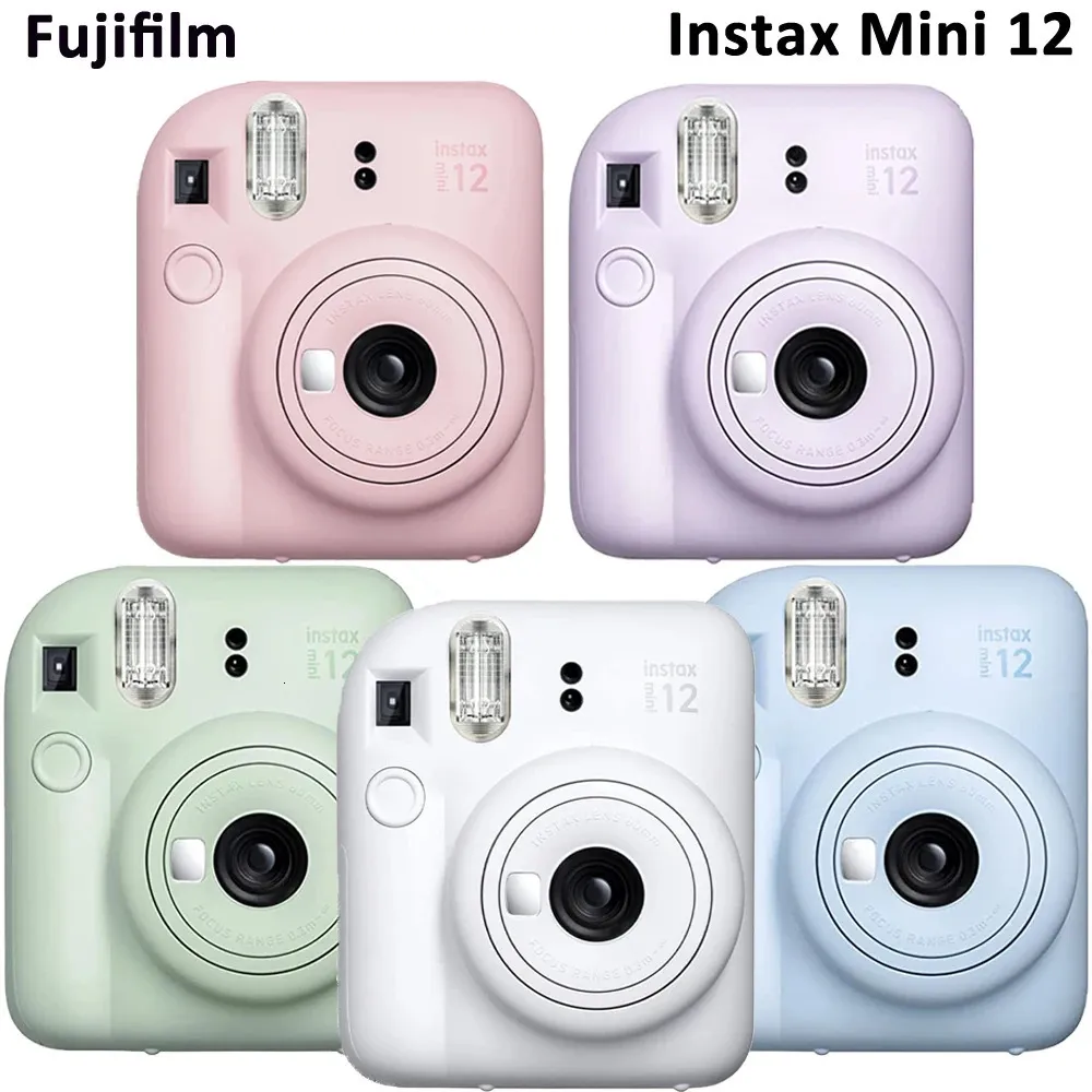 2023 Fujifilm Instax Mini 12 كاميرا فورية أزهار باستيل اللون الأزرق النعناع الأخضر الطين الأبيض أرجواني 5 ألوان 240106
