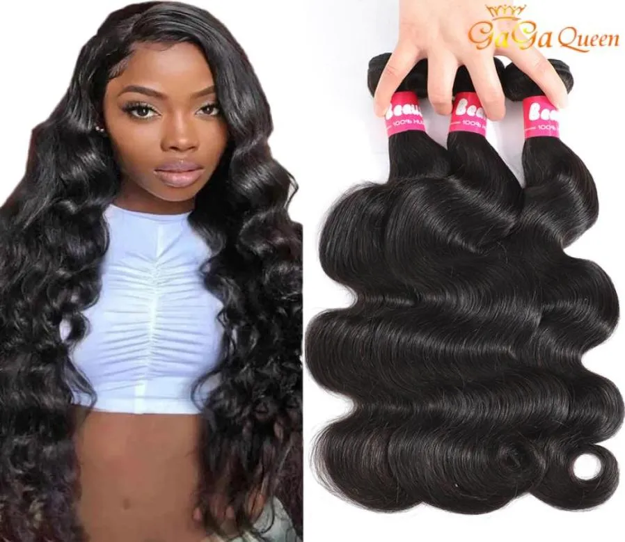 Cheveux malaisiens vierges de vague de corps 3 paquets non traités Extensions de cheveux humains Remy pour Women8232561