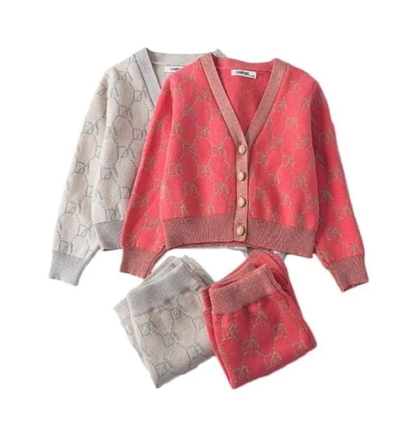 Vestiti invernali per ragazze Set maglione a maniche lunghe cardigan in maglia gonna lavorata a maglia completo di abbigliamento abiti per bambini set di vestiti per ragazze per bambini 2011267890053