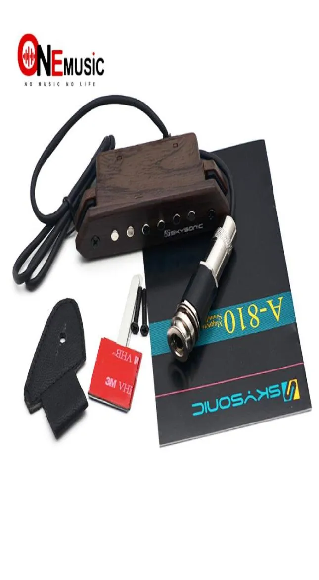 Skysonic Passive Acoustic Guitar Sound Hole Pickup Humbucker A810 Clear Sound avec contrôle de tonalité et de volume Finition en bois naturel 2854574