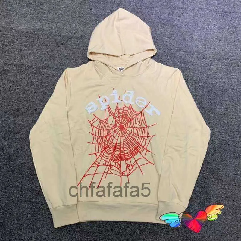 Mens Hoodies Sweatshirts Khaki Genç Thug Örümcek Kapüşonlu Erkek Kadınlar 1 Beyaz Köpük Baskı Kırmızı Cobb SP5der Hip Hop 555555 Sakil Terler 4AWR