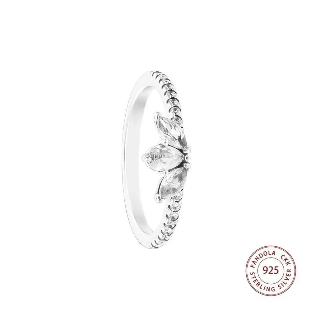 Band Rings ckk Sparkling Herbarium Cluster Ring for Women 925 Sterling Silver Original smycken Anillos Mujer Bague Plata Anell240105