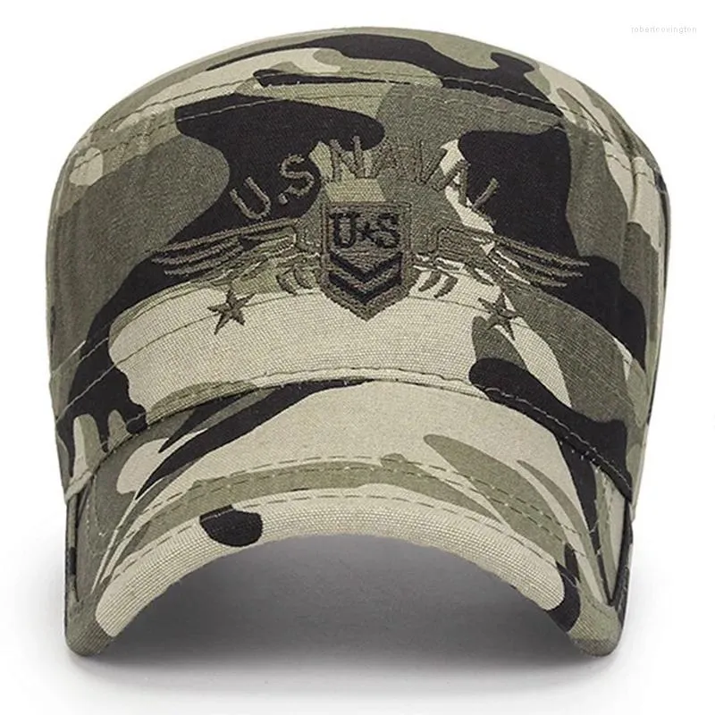 Berets 2024 USA US Marines Corps Cap Hat Military Hats Camouflage Flat Top Men Cotton Hhat USA broderad camo