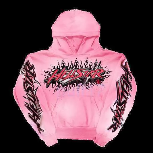 Heren Hoodies Sweatshirts Y2k Hoodie Sweatshirt Hellstar Hip Hop Bet Grafische Print Roze Oversized Capuchon Heren Dames Harajuku Gothic Tops Street chic T230731 B6A8