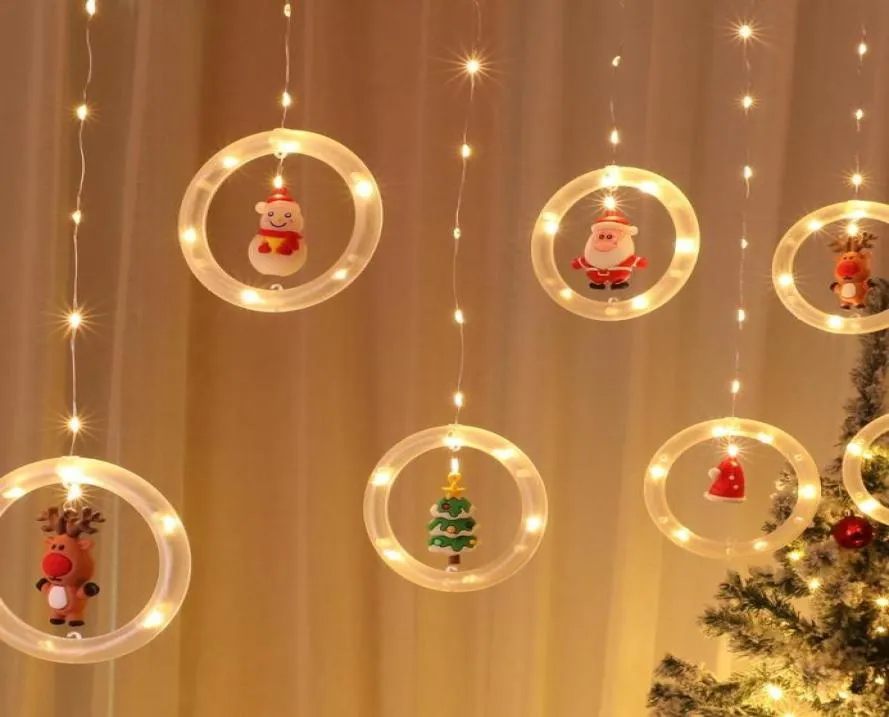 Cordes LED lumières de noël décoration d'arbre de noël bonhomme de neige souhaitant boule chaîne lumière pendentif lumineux pour la décoration de fête à la maison 20217891342