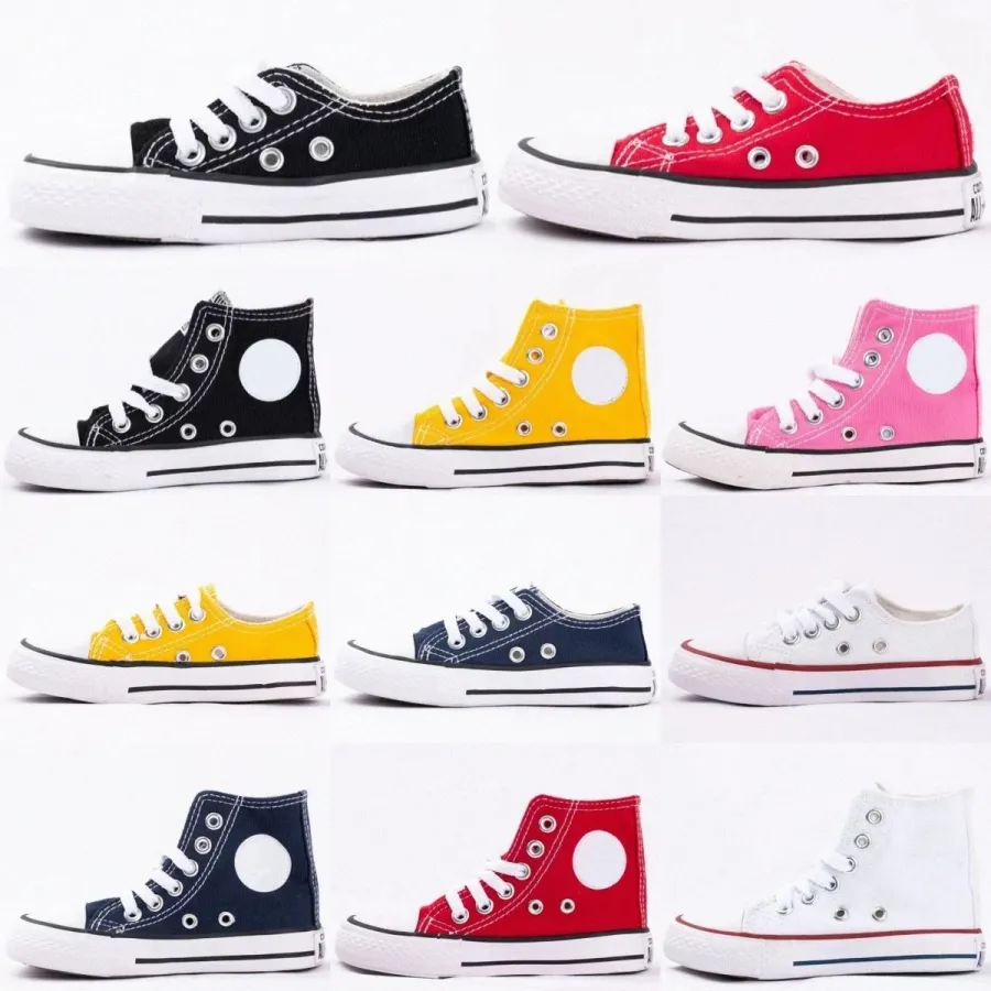 Kinderschoenen Hoog Laag Jaren 70 Canvas All Stars Hardloopschoen Ogen Meisjes Jongens 1970 Rood Zwart Kinderen Casual Sneakers Baby Peuter Sport canT4Xs#