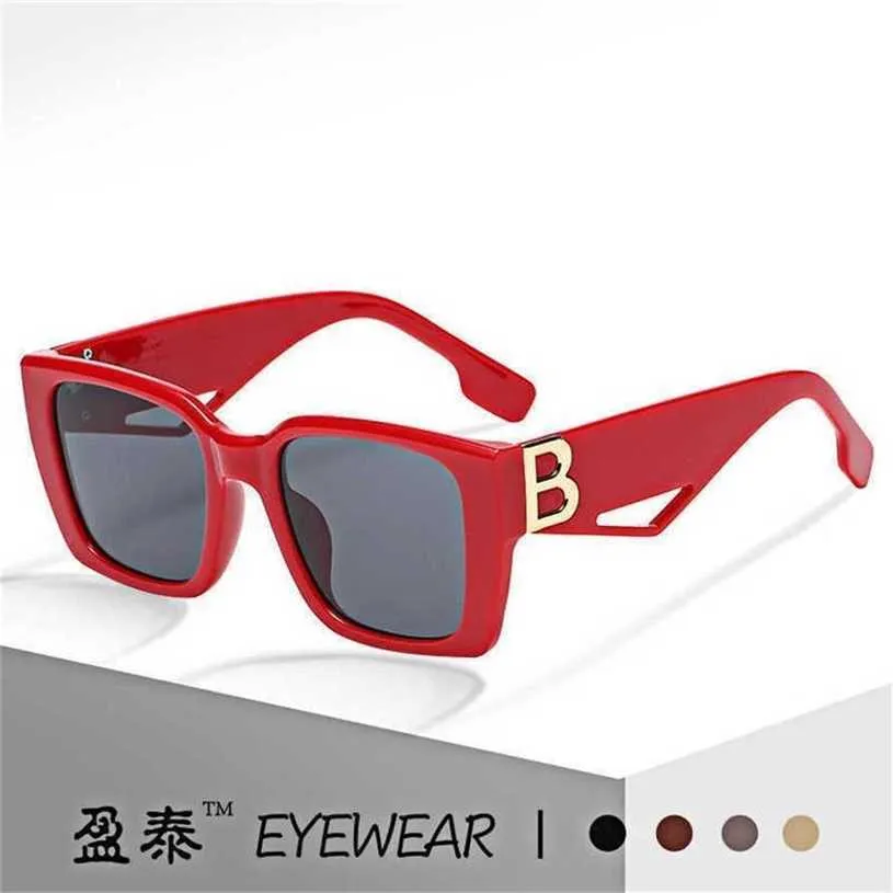 16% OFF Nova moda óculos de sol de armação grande para mulheres B palavra decoração personalidade oca fotografia de rua ins SunglassesOD9O