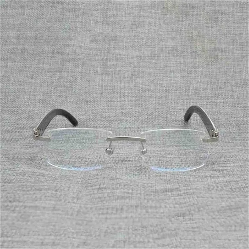 16% rabatt på vintage trä fyrkantiga män naturliga buffel horn överdimensionerade kantlösa glasögon för kvinnor som läser optisk oval ny
