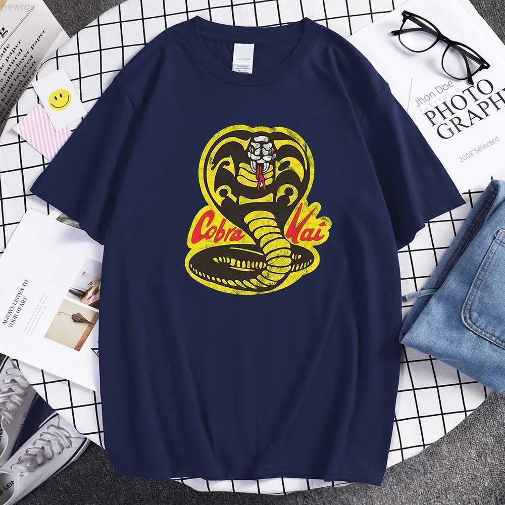Kai Cobra Camiseta Homens Camiseta Karate Camisas Marca TV Show Verão Tops Camisetas Mangas Curtas T-shirt Streetwear Top X0621