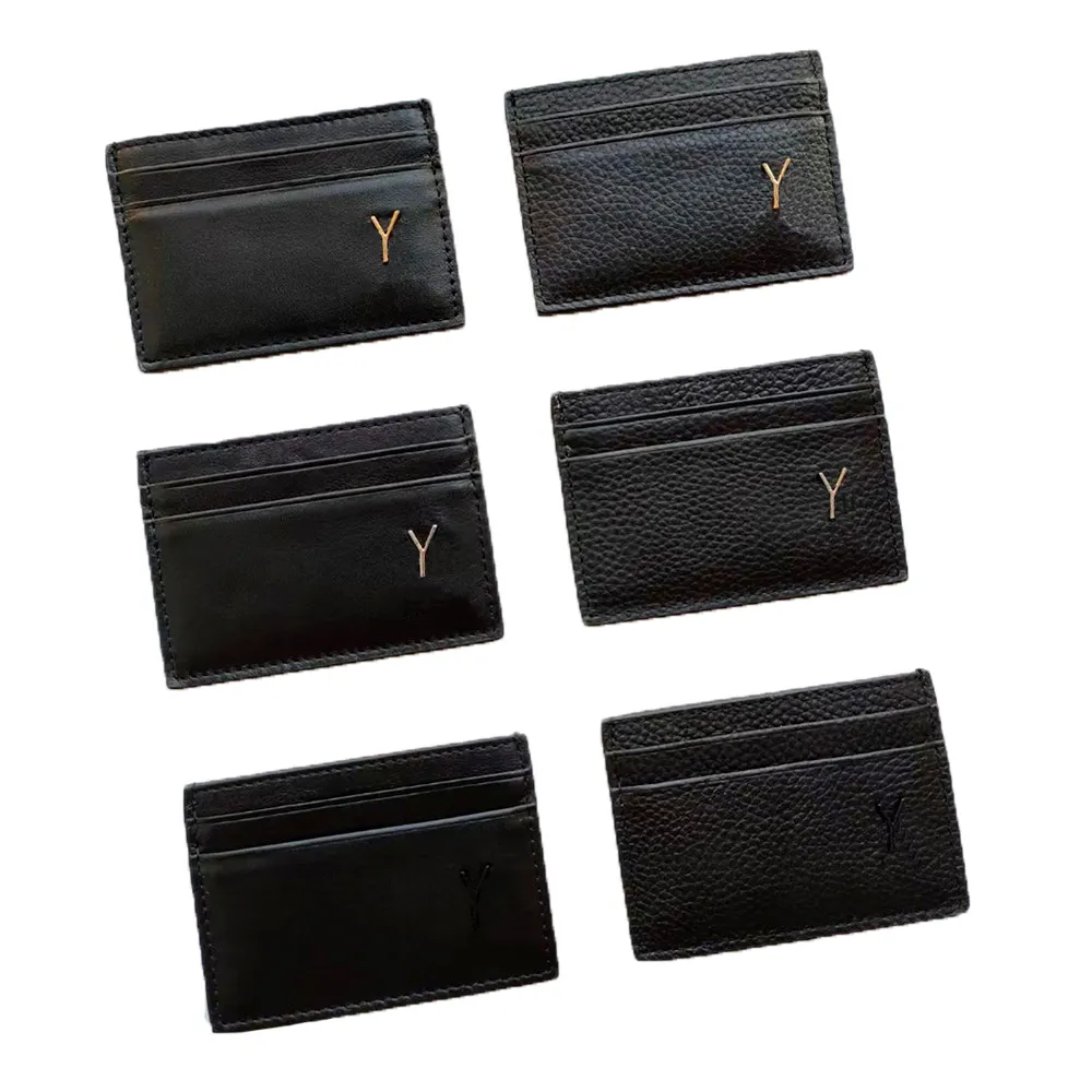 Mode de haute qualité Desinger mens femme réel véritable support de carte de crédit en cuir mini-portefeuille de cartes de banque de portefeuille avec boîte