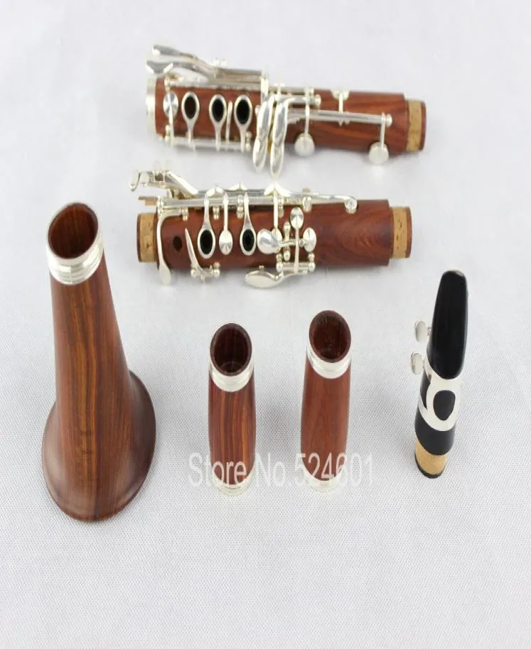 ABT450 Clarinette en bois rouge Instrument de performance professionnel 17 touches Bb Tune Clarinette en acajou en palissandre Clés argentées Clarinets7045877