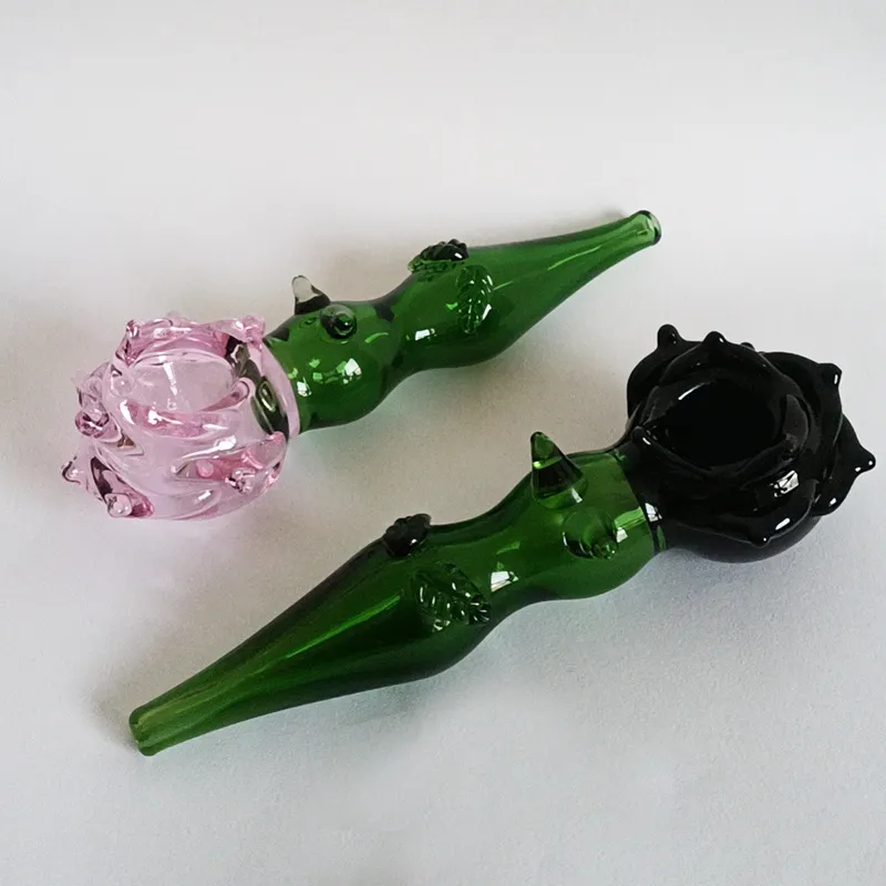 2024 venda de fábrica tubo de mão de vidro novo blackpink rosa grosso tubos de fumo tobocco colher queimador 5.5 polegada comprimento