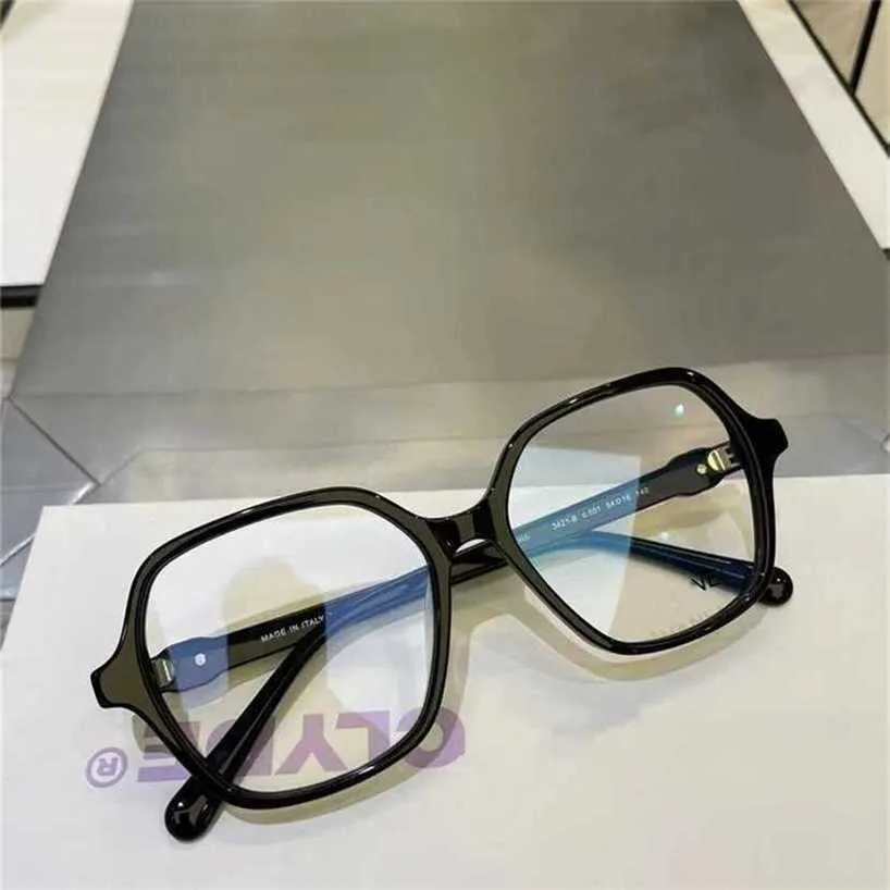 58% Sunglasses High Quality New Xiaoxiang 3241 sunglasses mesh red large board decoration face shape black frame and myopia lenses to prevent blue light