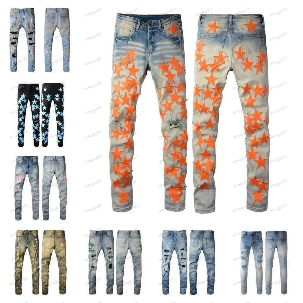 miris amr amirlies Designer High amrilied Herren Street am Jeans Lila für Jeans Herren Herren Stickerei Hosen Damen Oversize Ripped Patc 7640 irlies rilied r Wo