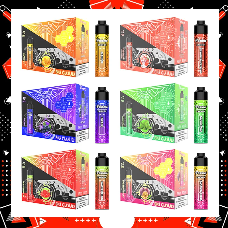 Original Big Cloud Einweg-Vape Puff 10000 Elektronische Zigarette Vape Feemo Cannon Einweg-Vapes Typ-C-Kabelladung mit 0,5 Ohm Widerstand Fabrikpreis