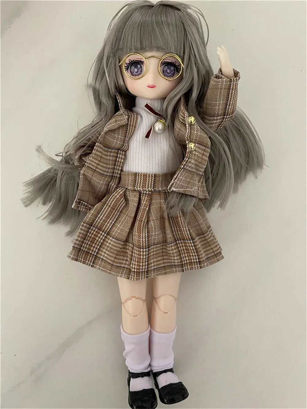 BJD meisje poppen 30 cm Kawaii 6 punten gezamenlijke beweegbare poppen met mode kleding zacht haar aankleden meisje speelgoed verjaardagscadeau pop 240105