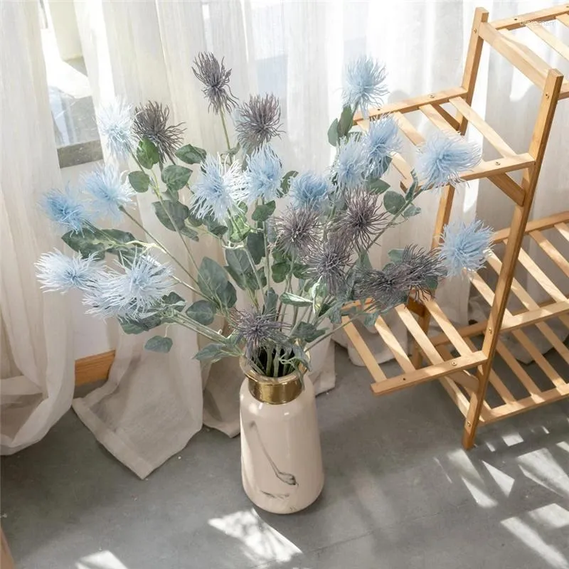 Flores decorativas erizo de mar boda Thornball simulación flor decoración del hogar sosteniendo cala Artificial MW71