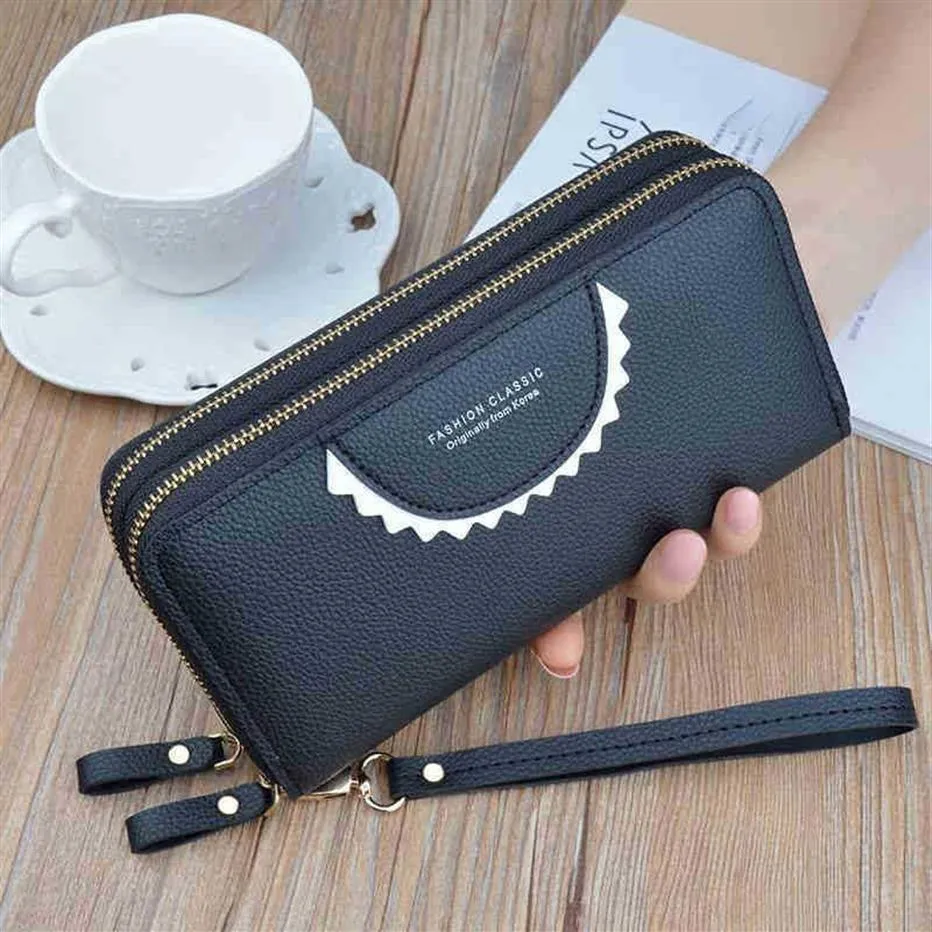 HBP Nieuwe dubbele Zipper Wallet Dames Lange handgreep Bag grote capaciteit Dubbele laag portemonnee Fashion Mother's mobiele telefoon BA333B