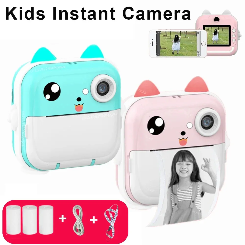 Digitale kindercamera voor Pography Instant Print Po Kids Mini thermische printer Video educatief speelgoed cadeau 240106