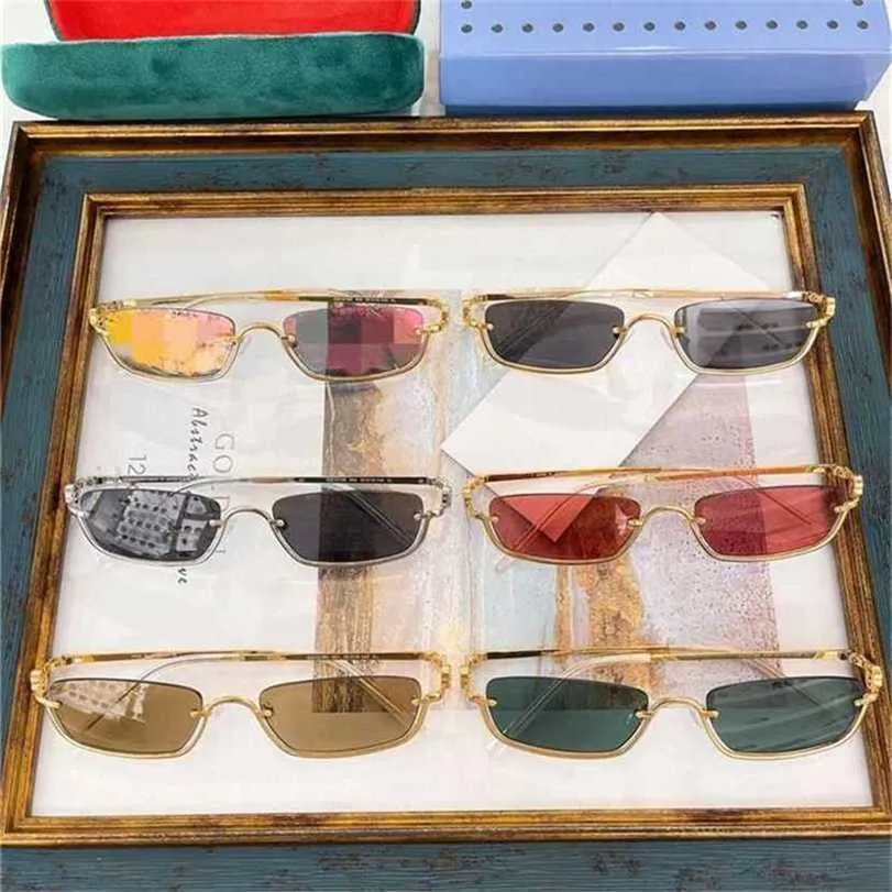 10 % RABATT auf Sonnenbrillen von hoher Qualität, neue Familie, INS-Netzwerk, rot mit Metall-Halbrahmen, personalisierte Hip-Hop-Sonnenbrille GG1278S