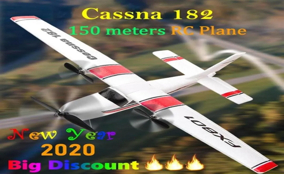 Avião elétrico RC para iniciantes RTF Epp Avião planador de controle remoto Cassna 182 Aircraf Mais aumento de bateria Tempo de voo Y20041325303640050