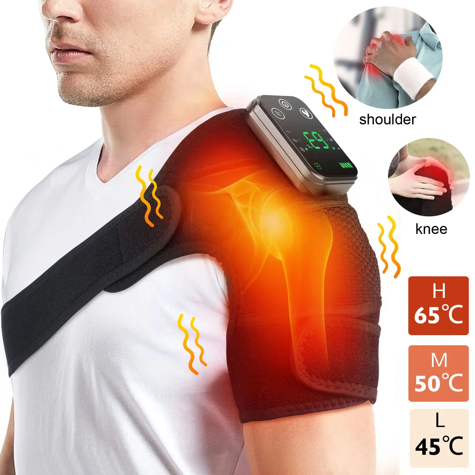 Knee Protection for Joint Pain Shoulder Elbow Massager Vibrador Knee Pads Arthritis Heated Physiotherapy Relaxation Treatment 240105