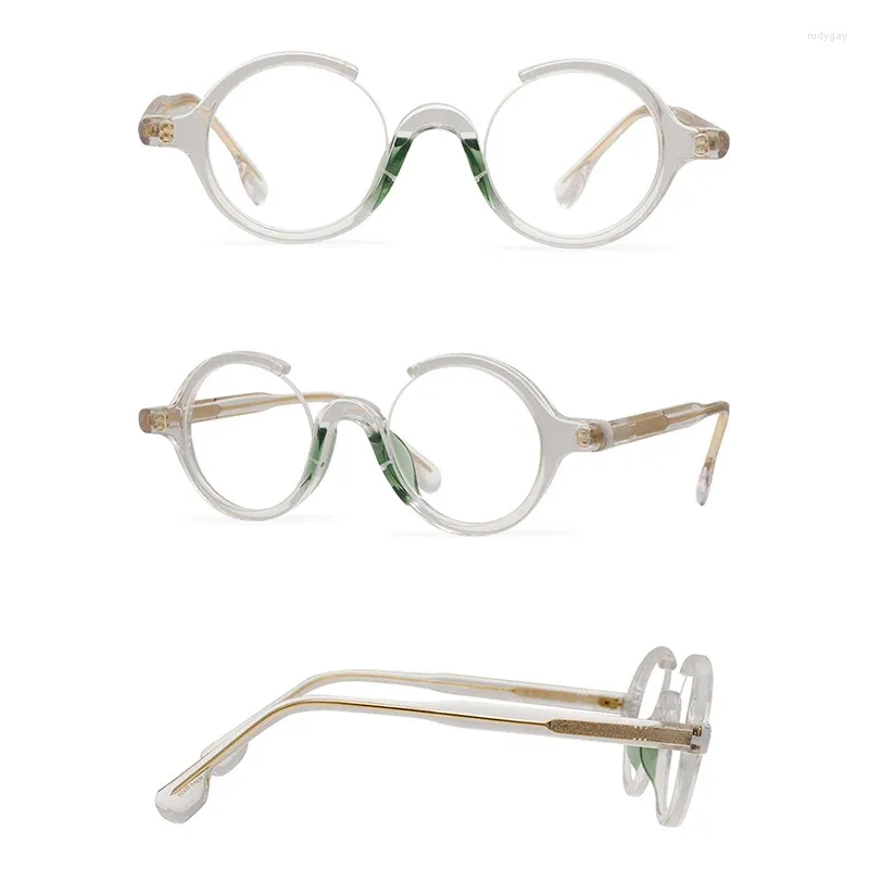 Armações de óculos de sol Belight Chegada Óptica Fantasia Vintage Retro Colorido Acetato Pequeno Redondo Design Único Óculos Quadro Precription Lens