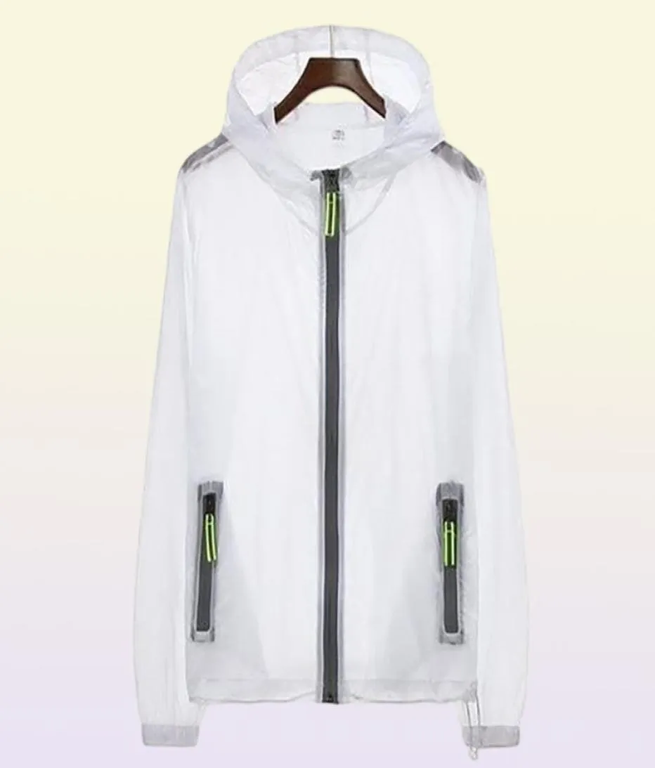 Odblaskowa przezroczystość cienkiej kurtki Summer Hooded Suncreen plus size płaszcz Mężczyzn streetwear chaquetas hombre wiatrobreaker 5J0012468260186