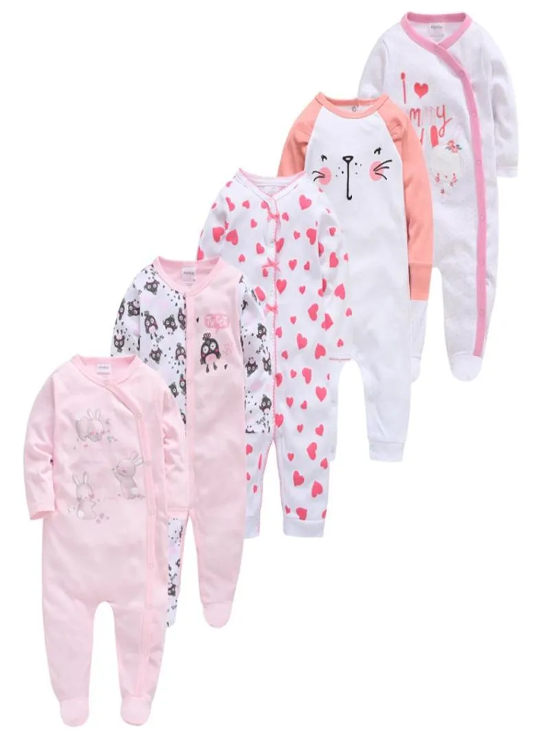 5 stks Baby Meisje Jongen Pijamas roupas de bebe fille Katoen Ademend Zacht ropa bebe Pasgeboren Dwarsliggers Baby Pjiamas LJ2008279224403