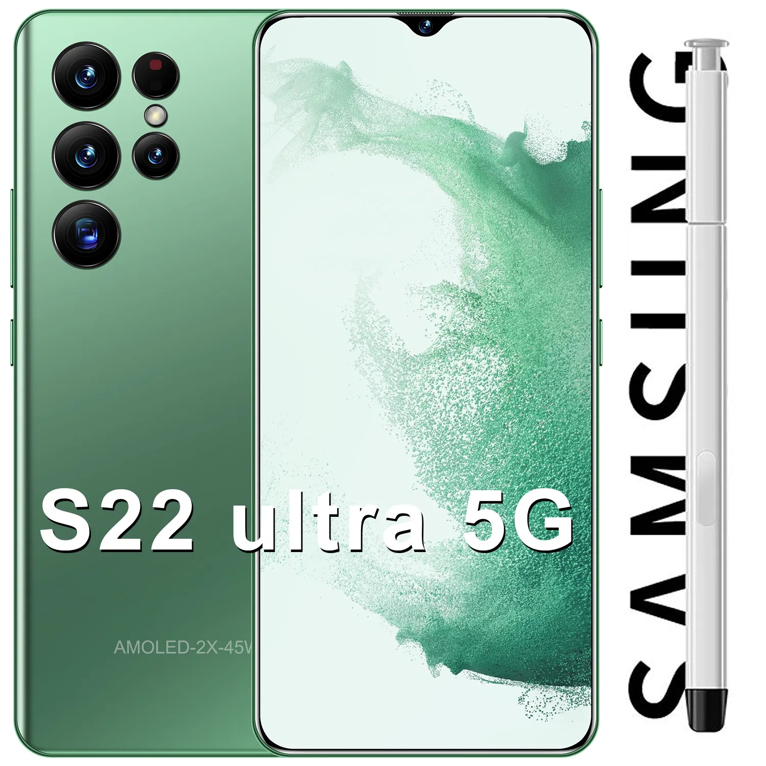 Yeni S22 Ultra Akıllı Telefon 7.3 inçlik sınır ötesi cep telefonu 16 512 Bellek Stok Tedarikinde Yabancı Ticaret Cep Telefonu