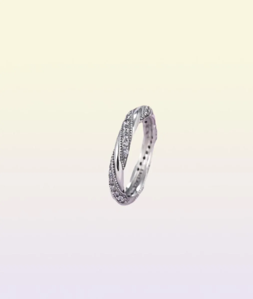 groothandel nieuwe Fijne sieraden 925 Zilveren Ringen met Vrouwen Bruiloft Clear Fashion Ringen CZ Boog Ring Fit vrouw ring3557849
