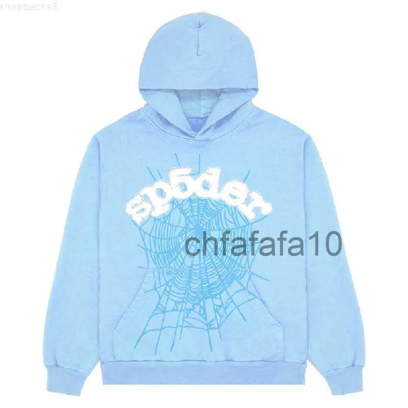 Spider Hoodie Sweatshirts Men's Hoodies Sky Blue Sp5der Men Women 1 Hip Hop Young Thug Spider World Wide 555555 Print Pullover G230328 X5AH