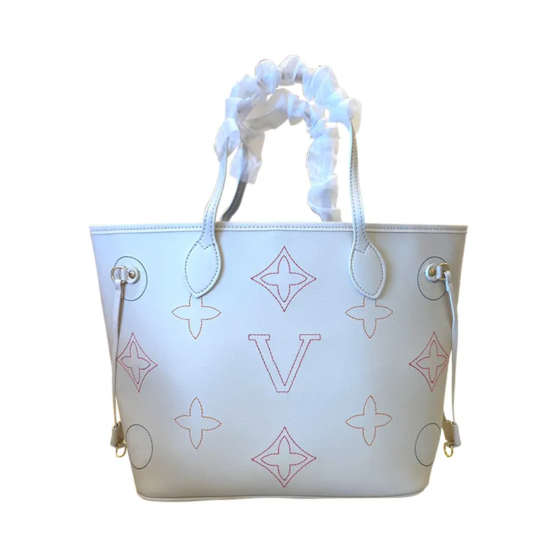 Designer totes väska mode femme läder designers axel väskor kvinna handväska blommig bokstav lady väska 2 st