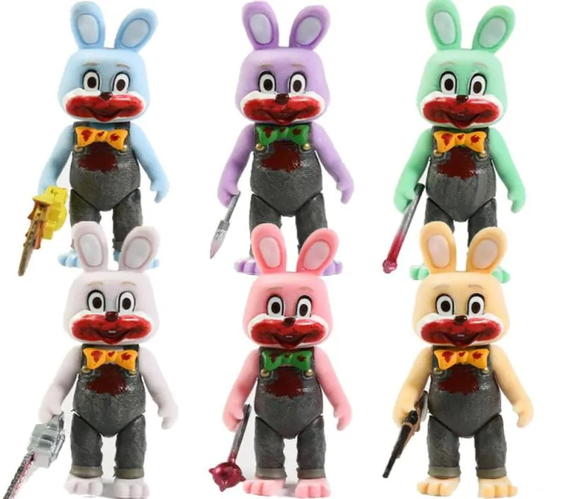 7pcsset Silent Hill 3 Robby The Rabbit PVC Model Dolls Toys Coletible Fugurals 2206139925266