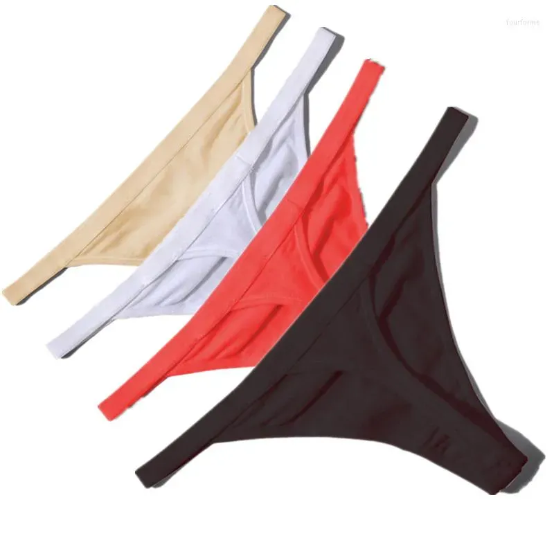 Femmes G Strings Sexy femmes coton String tongs taille basse culotte dames sous-vêtements sans couture noir rouge blanc peau