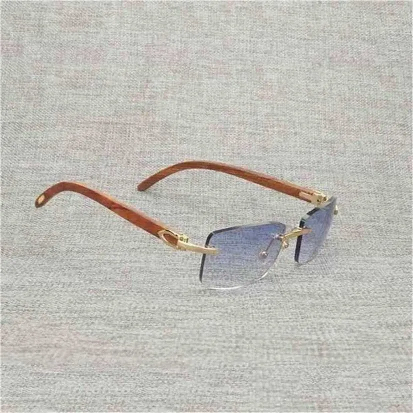 26% DE DESCUENTO Gafas de sol Vintage Cuerno de búfalo Sin montura Hombres Madera natural Gafas cuadradas Marco de metal Mujeres Sombras de madera Gafas Oculos 012NKajia Nuevo