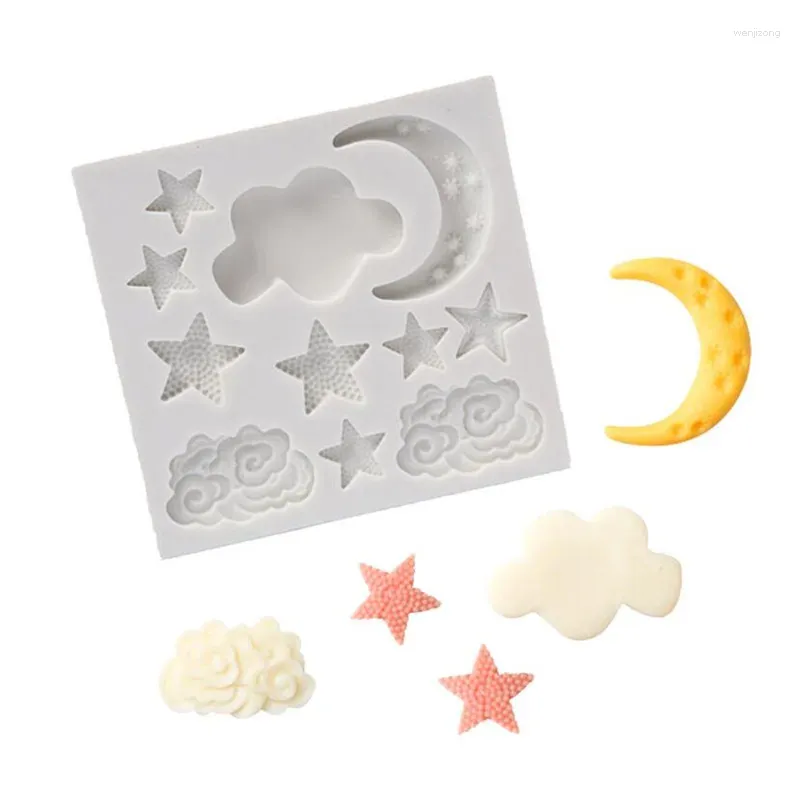 Bakning Mögel Stjärna Moon Cloud Shape Silicone Molds Diy Fondant Cake Mold Gummy Chocolate Mold Appliance for Sugarcraft Confectionery