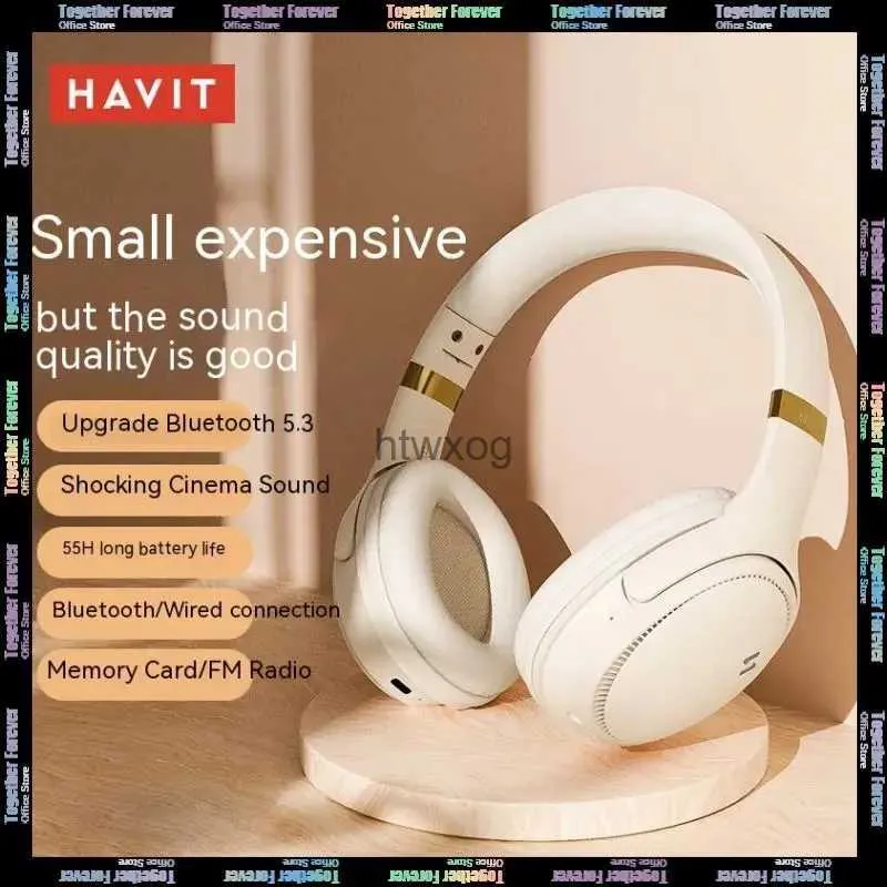 Наушники для сотового телефона Havit H630bt Гарнитура Беспроводные Bluetooth-наушники Tws Наушники-вкладыши Накладные наушники Мужчина / девушка Музыка Игровой ноутбук ПК С шумоподавлением YQ240105