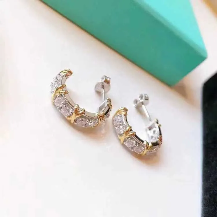 Nieuw product Luxe Kristal Oor Manchet Oorbellen voor Vrouwen Merk Charme C-vorm Diamant 18k Goud Hoge Kwaliteit Designer oorbel Sieraden BB6B