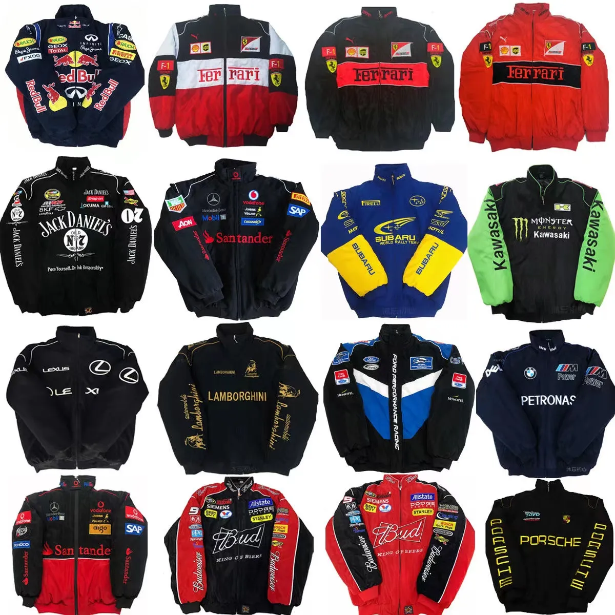Designer Mens F1 Racing Jacket Casual Design Full Embroidered American