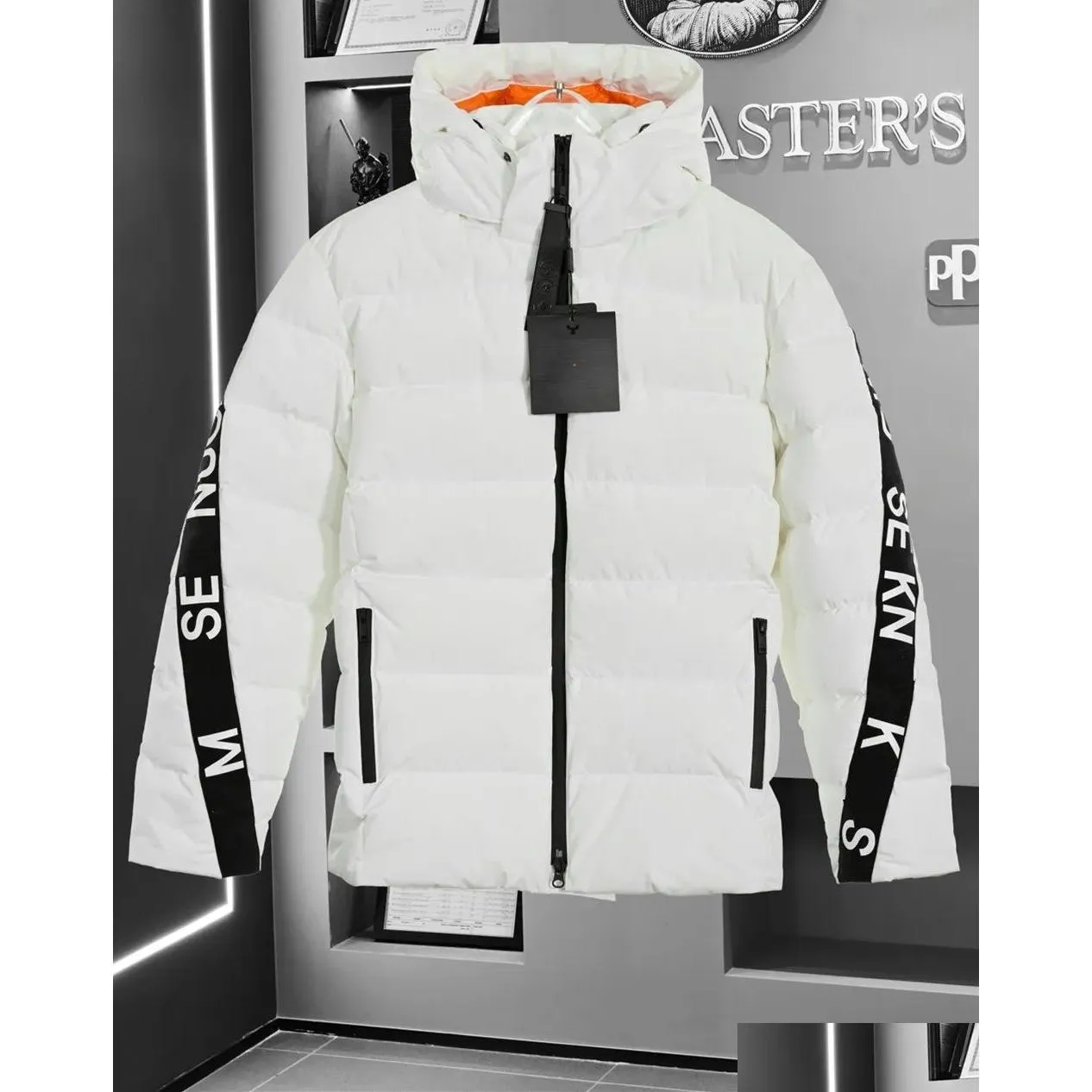 Uomo Piumino Parka Giacca invernale Cappotti Ricamo Caldo Parka Cappotto Uomo Piumino Lettera Stampa Outwear Stampa Forbici Drop Deliver Dhp3J