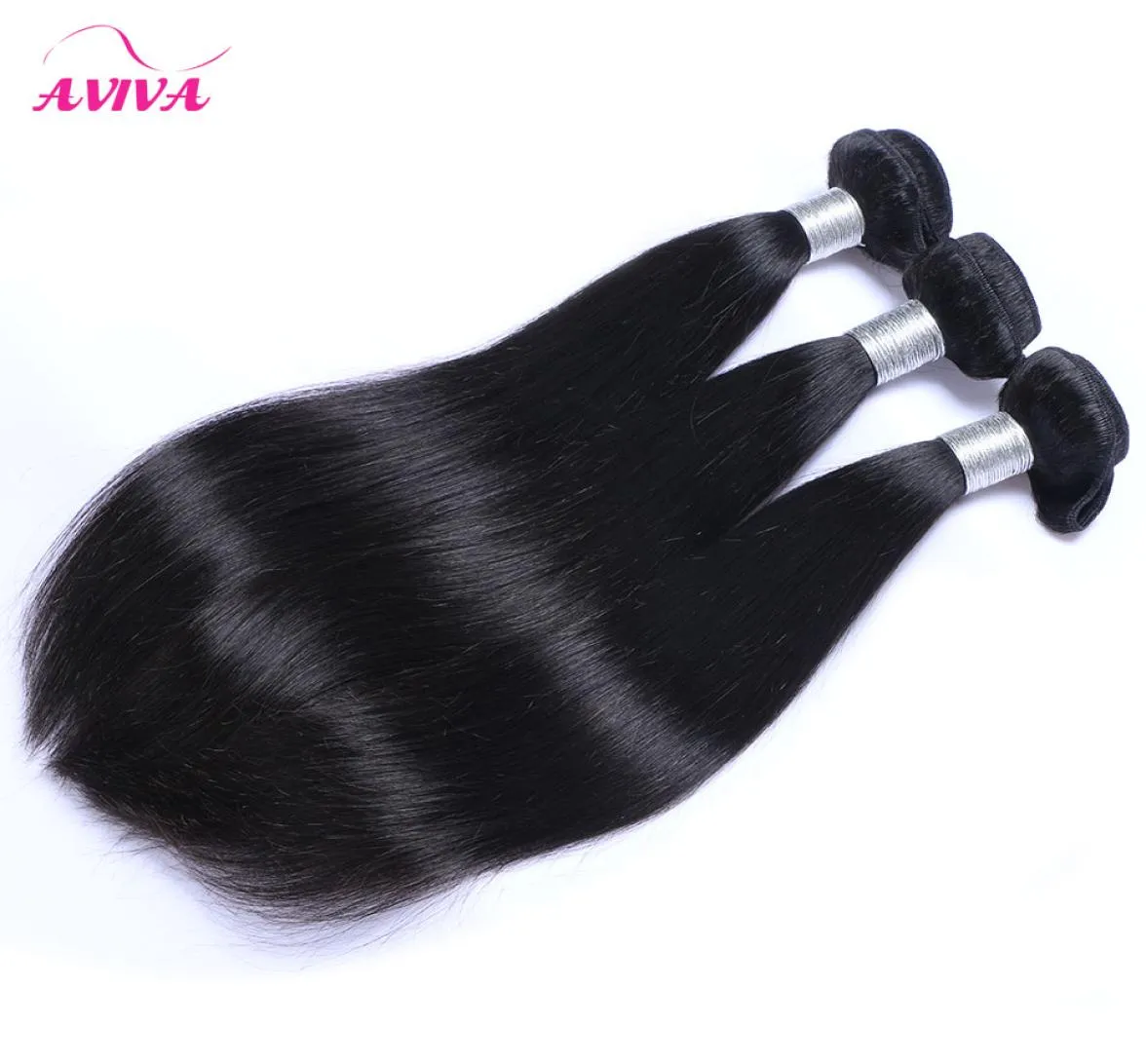 Brazilian Peruvian Malaysian Indian Straight Virgin Hair Weaves Bundles Unprocessed Remy Human Hair Extensions 34 Pcs Natural Bla3083941