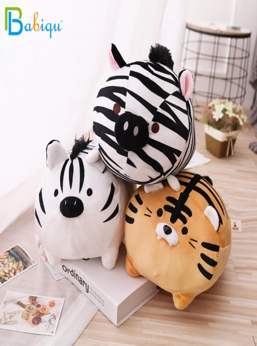 1pc Soft Gevulde Tijger Knuffels Kussen Cartoon Dieren Zebra Kawaii Pop Dons Katoenen Speelgoed Voor Kinderen Kerstcadeau MX200717231866