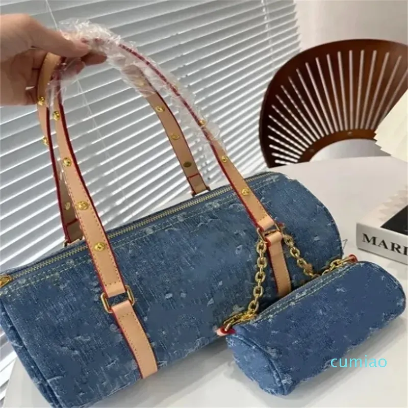 Designer - Denim Shoulder Bags hobo Underarm Pillow Bag Women's classic pattern