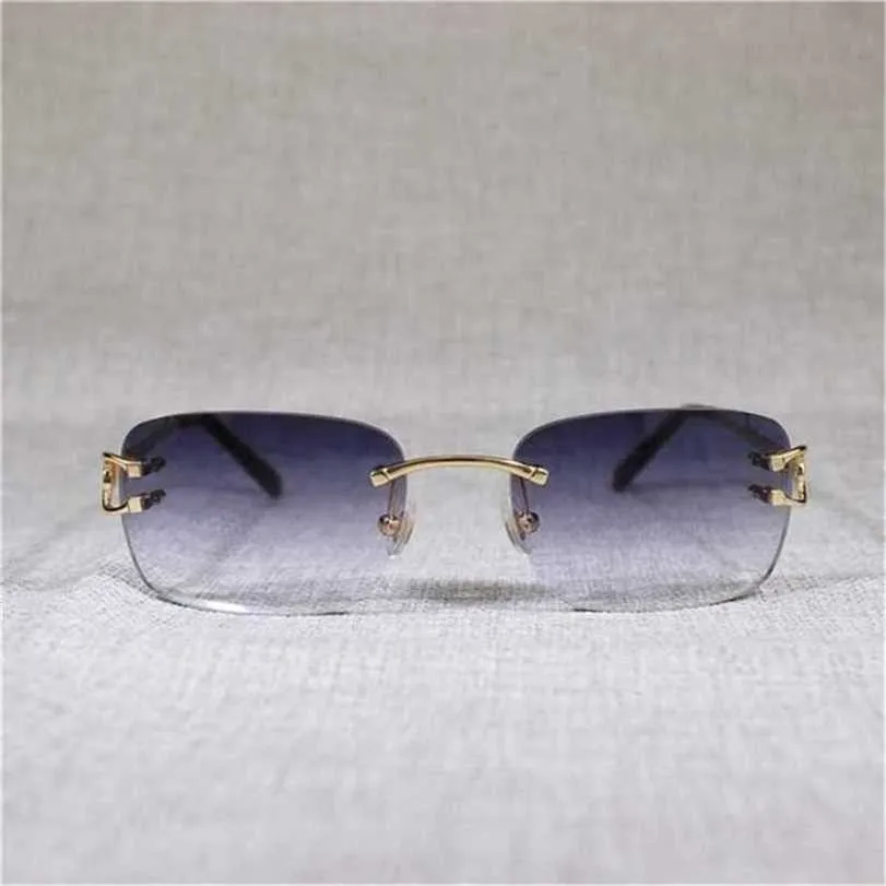 10% DI SCONTO Occhiali da sole Vintage Senza montatura in filo da uomo Occhiali trasparenti Occhiali da donna ovali Occhiali da vista per esterni Montatura in metallo Oculos GafasKajia Nuovo