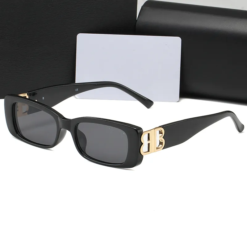 Lunettes de soleil mode Small Rectangle BB Femmes Men Classiques Brand Design Madies Skinny Outdoor Shopping Shade Retro High Quality With Box