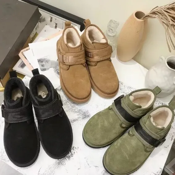 Scarpe firmate, nuovi stivali invernali con comodi bottoni, stivali da neve casual, più colori tra cui scegliere, alla moda e versatili