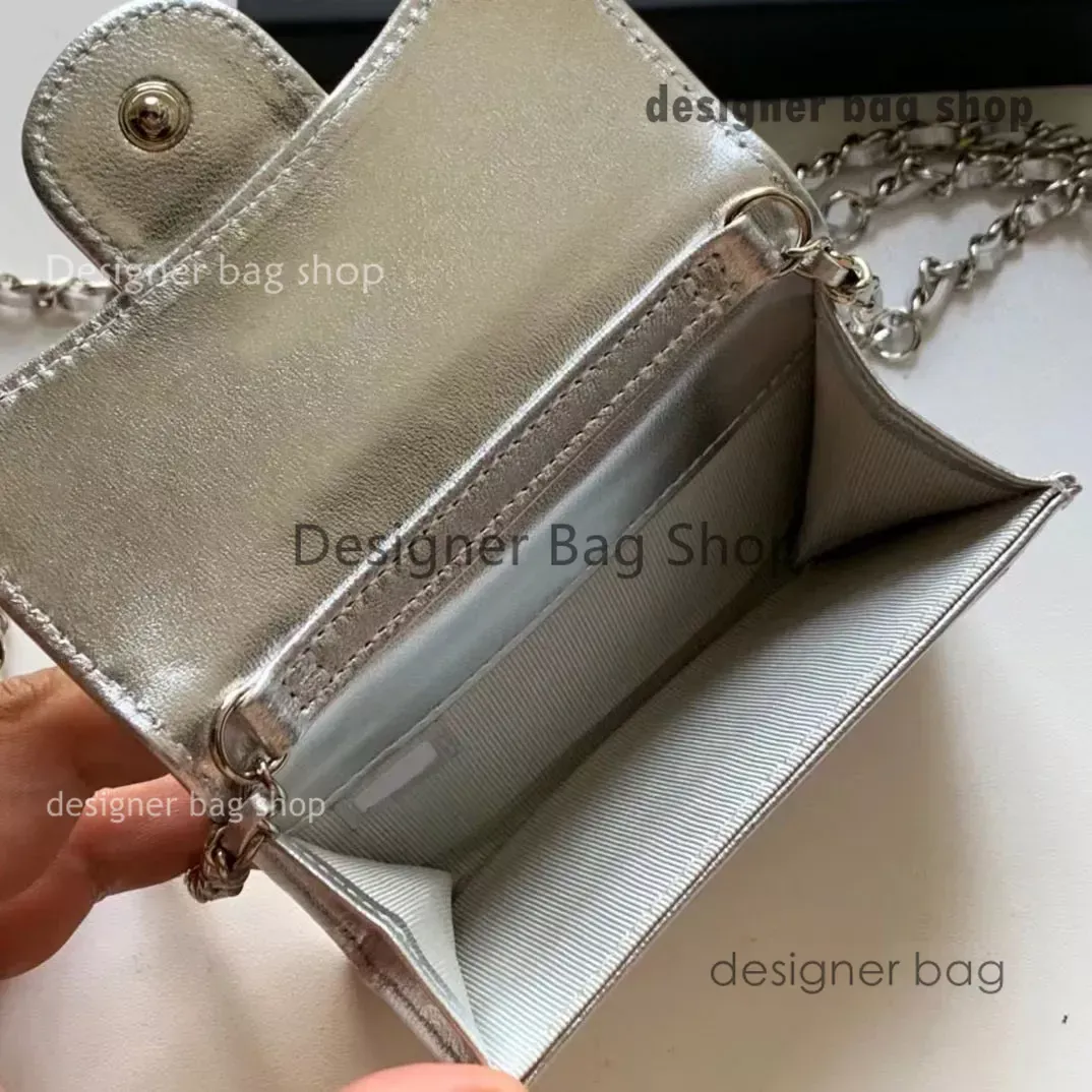 designer bag Classic mini size womens chain wallets Top Quality Sheepskin Luxurys Designer bag Gold and Silver Buckle Coin Purse Card Holder With box 006 ABAB