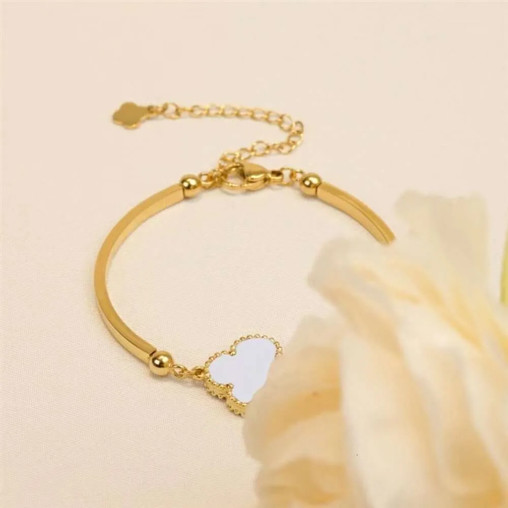 Bracciale di design classico bracciale con trifoglio a 4/4 foglie in oro 18 carati onice conchiglia madreperla donne ragazze matrimonio festa della mamma gioielli donne regali perfetti HHH